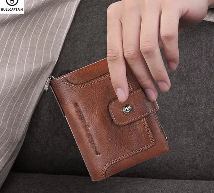 BULLCAPTAIN Leather Wallet for Men - Genuine Leather Business Wallet - Next Level
