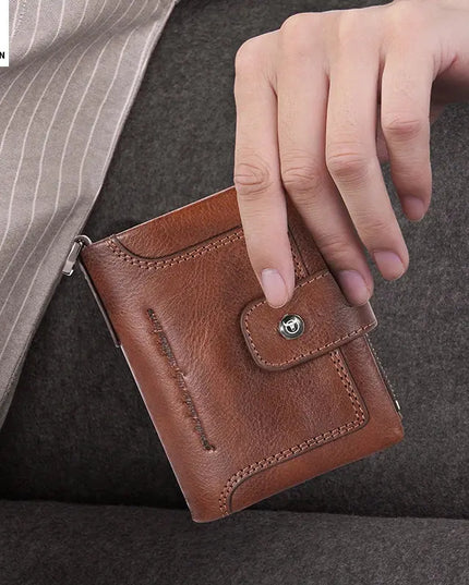 BULLCAPTAIN Leather Wallet for Men - Genuine Leather Business Wallet - Next Level