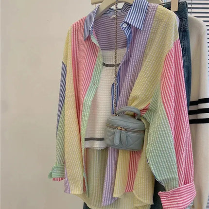 Ladies Casual Stripe Blouse - Fashionable Striped Shirts for Women - Next Level