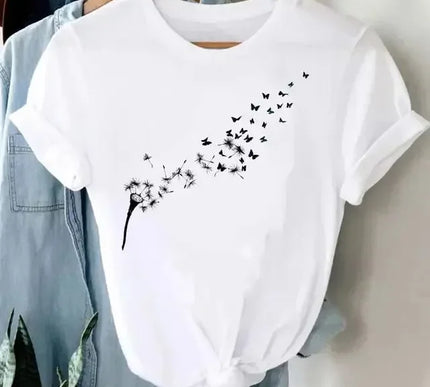 Damen Löwenzahn Top - Neues Rundhalsdruck Design - Next Level