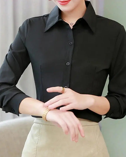 Elegant Women White Long Sleeve Shirt - Stylish & Versatile for Any Occasion - Next Level