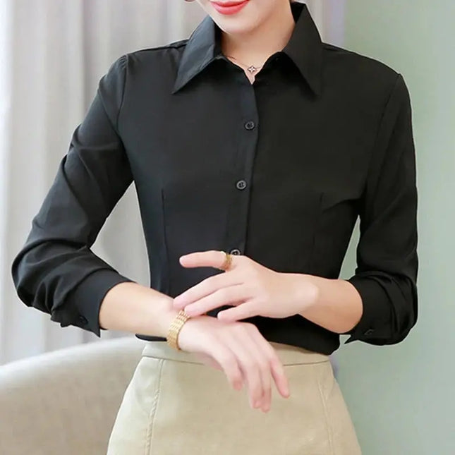 Elegant Women White Long Sleeve Shirt - Stylish & Versatile for Any Occasion - Next Level