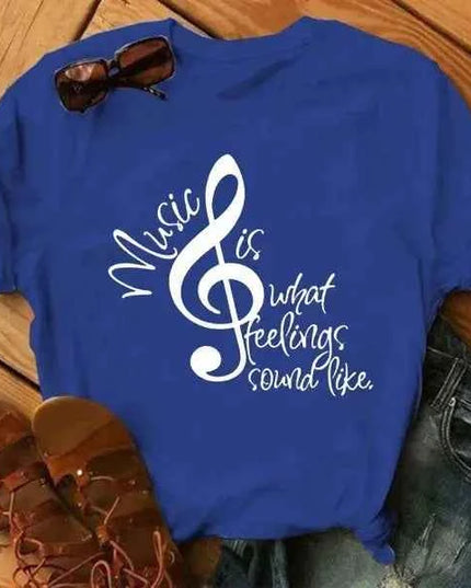 Musical Note T-Shirt for Women - Short Sleeve O Neck Design - Next Level