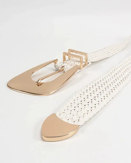 Women's Braided Belt with Irregular Metal Clasp - Next Level