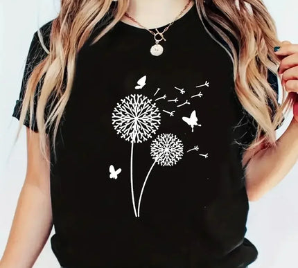 Damen Löwenzahn Top - Neues Rundhalsdruck Design - Next Level