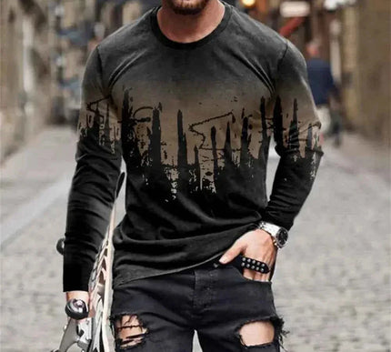 Retro Graffiti T-shirt - 3D Print Summer Men's Round Neck Tee - Next Level