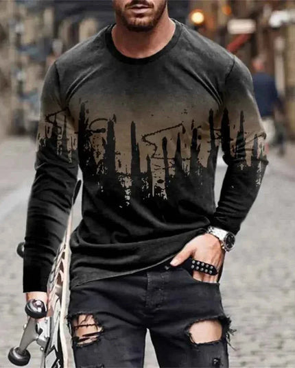 Retro Graffiti T-shirt - 3D Print Summer Men's Round Neck Tee - Next Level