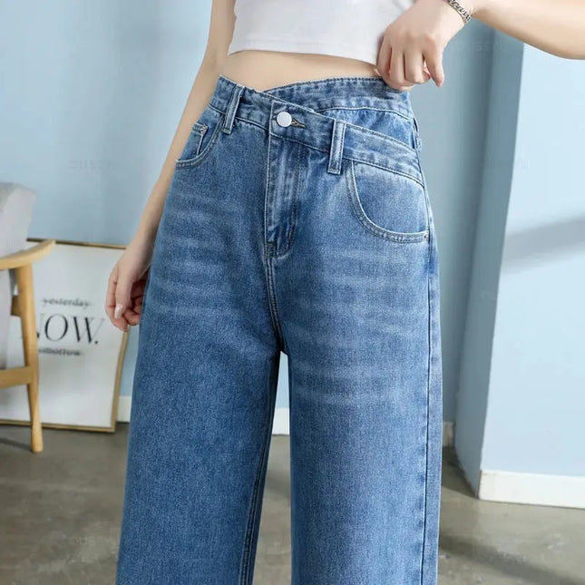 High Quality Wide Leg Cotton Jeans for Women - Stylish Denim Fashion - Next Level