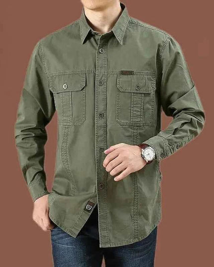 Cargo Shirts for Men Long Sleeve Casual Cotton Shirts - Next Level