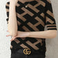 Spring Summer Knitted T-Shirt with Classical Letter Design - Next Level