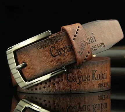 Herren Luxus Gürtel mit Pin-Buckle und Letter Print – Stilvoller Aufstieg - Next Level