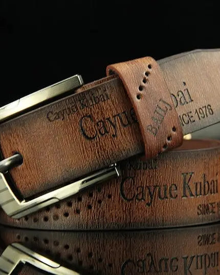 Men's Luxury Belt with Pin Buckle & Letter Print – Elevate Your Style - Next Level