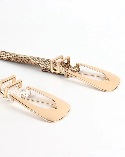 Women's Braided Belt with Irregular Metal Clasp - Next Level
