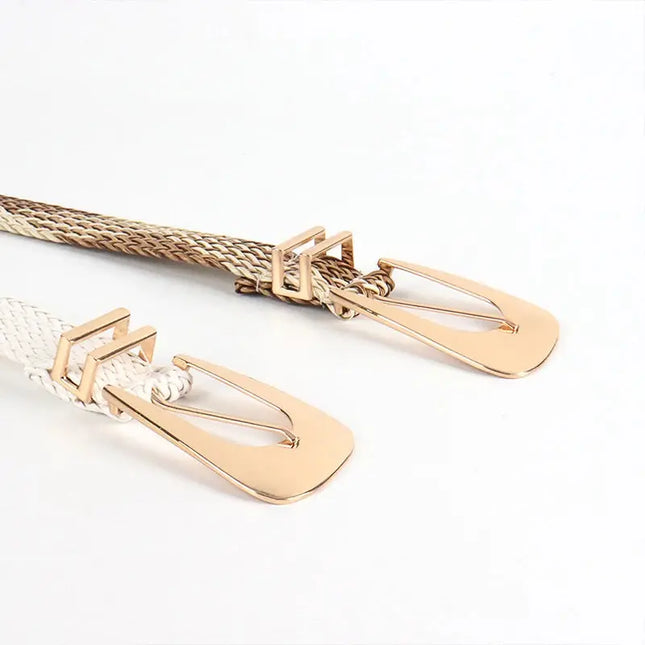 Women's Braided Belt with Irregular Metal Clasp - Next Level