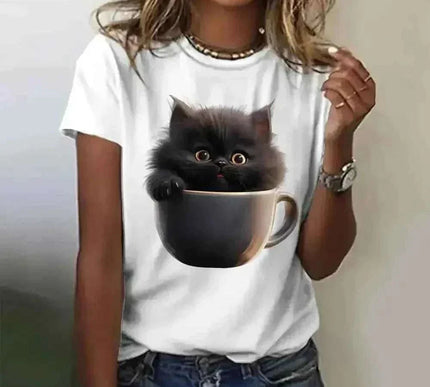 Lustiges Katzen Damen T-Shirt mit Wütendem Katzen-Print – Perfektes Geschenk für Tierliebhaberinnen - Next Level