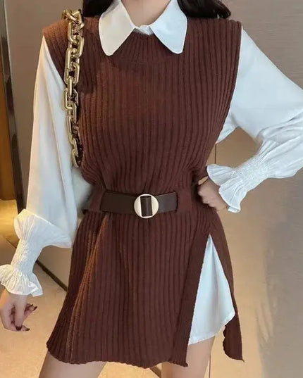 Spring Knitted Vest Set Women - Two Piece Knitted Outfit for Stylish Spring Looks - Next Level