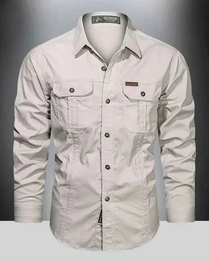 Cargo Shirts for Men Long Sleeve Casual Cotton Shirts - Next Level