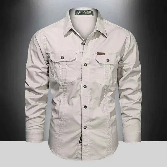 Cargo Shirts for Men Long Sleeve Casual Cotton Shirts - Next Level
