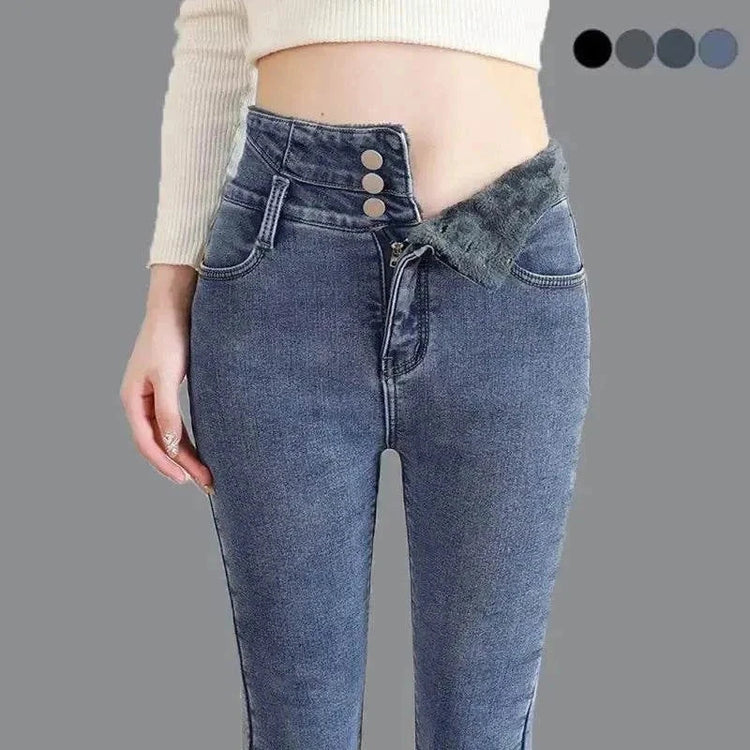 Hoch taillierte thermische Winterhose für Damen, isolierend und warm bei kalten Temperaturen