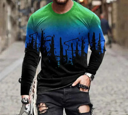 Retro Graffiti T-shirt - 3D Print Summer Men's Round Neck Tee - Next Level