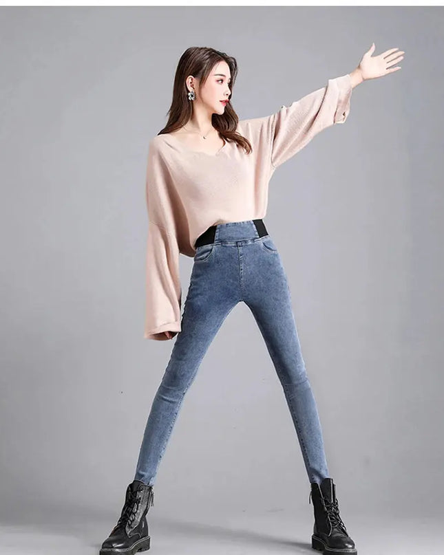 Elastic Waist Skinny Jeans Women for Spring Fashion - Next Level