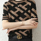 Spring Summer Knitted T-Shirt with Classical Letter Design - Next Level