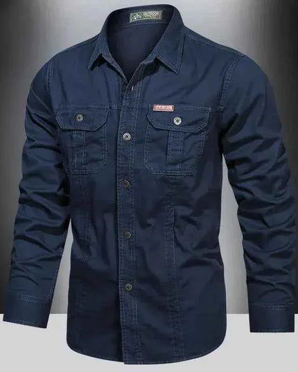 Cargo Shirts for Men Long Sleeve Casual Cotton Shirts - Next Level
