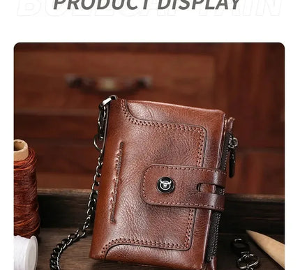 BULLCAPTAIN Leather Wallet for Men - Genuine Leather Business Wallet - Next Level