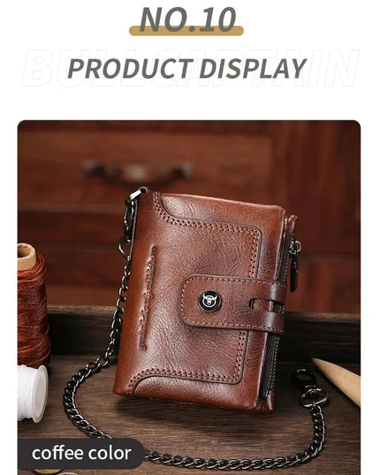 BULLCAPTAIN Leather Wallet for Men - Genuine Leather Business Wallet - Next Level