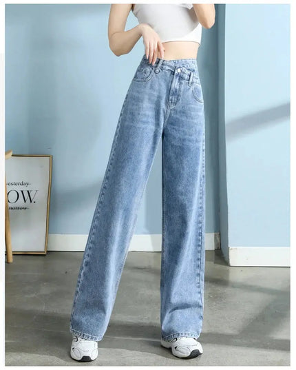 High Quality Wide Leg Cotton Jeans for Women - Stylish Denim Fashion - Next Level