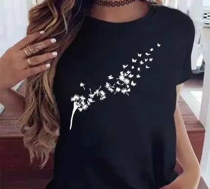 Damen Löwenzahn Top - Neues Rundhalsdruck Design - Next Level