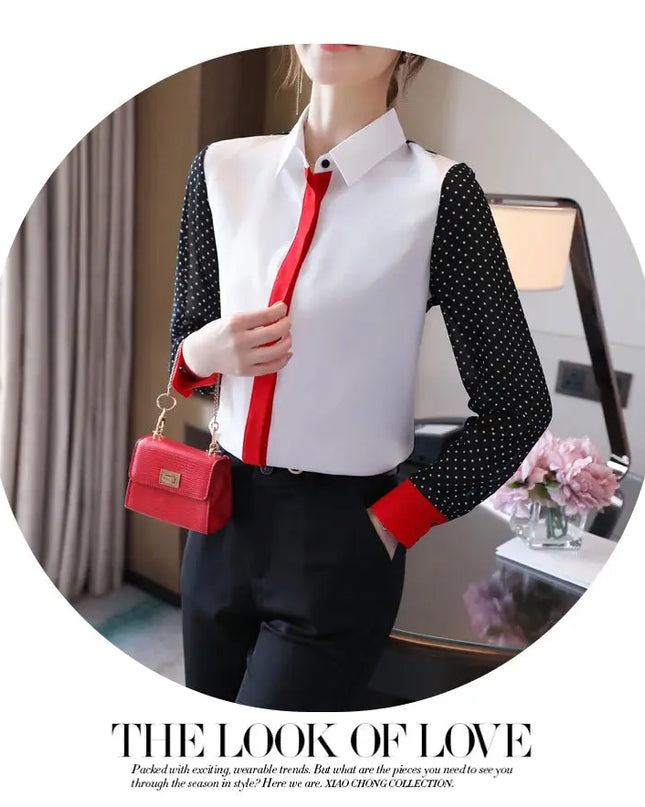 Office Lady Loose Lace Chiffon Shirts for Spring Fashion - Next Level