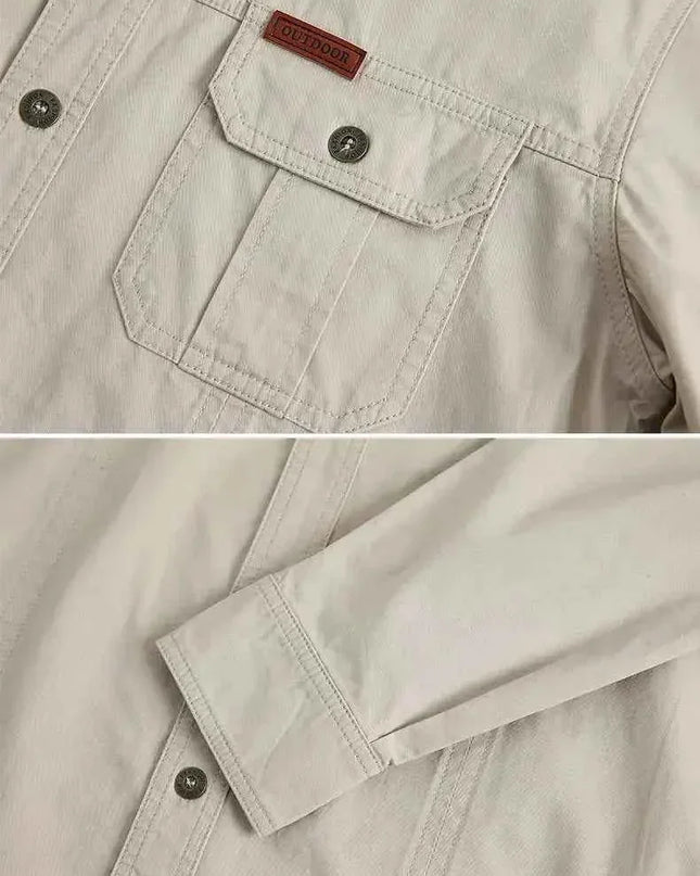 Cargo Shirts for Men Long Sleeve Casual Cotton Shirts - Next Level