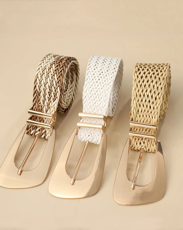 Women's Braided Belt with Irregular Metal Clasp - Next Level