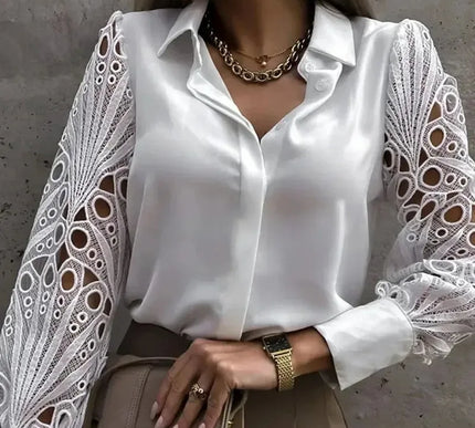Weiße Spitzenbluse Damen - Elegante und sexy Herbstmode für Frauen - Next Level