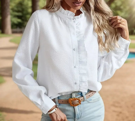 Schickes Bürohemd Damen - Elegantes Langarmshirt in Einfarbig für moderne Berufstätige - Next Level