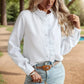 Women's Elegant Office Shirt - Solid Color Long Sleeve for Modern Professionals - Next Level