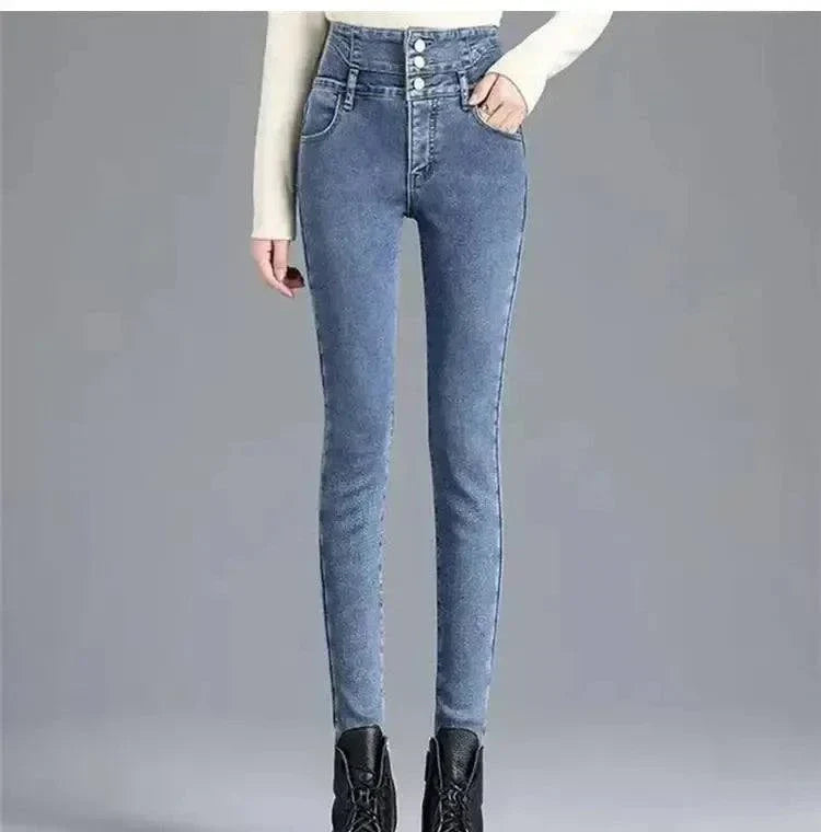 Hoch taillierte thermische Winterhose für Damen mit dicker Isolierung und hohem Tragekomfort bei kalten Temperaturen