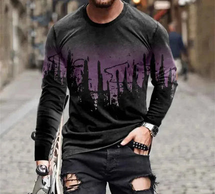 Retro Graffiti T-shirt - 3D Print Summer Men's Round Neck Tee - Next Level