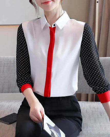 Office Lady Loose Lace Chiffon Shirts for Spring Fashion - Next Level