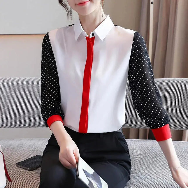 Office Lady Loose Lace Chiffon Shirts for Spring Fashion - Next Level