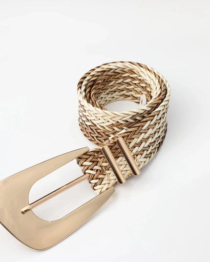 Women's Braided Belt with Irregular Metal Clasp - Next Level
