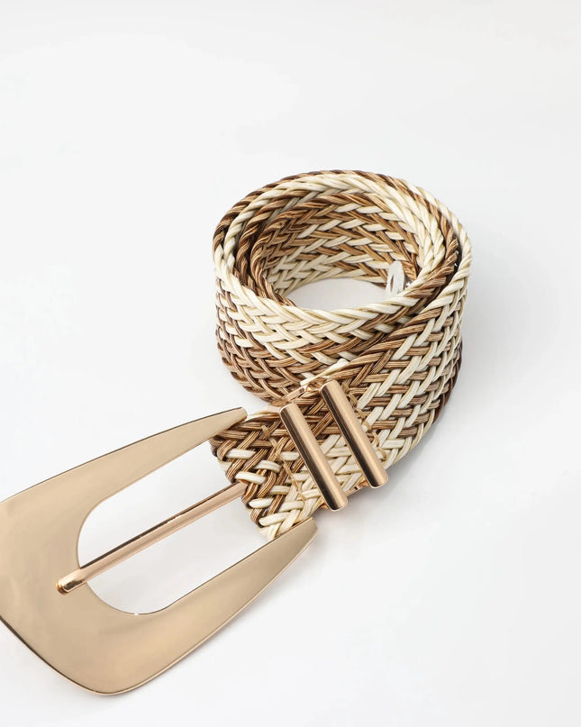 Women's Braided Belt with Irregular Metal Clasp - Next Level