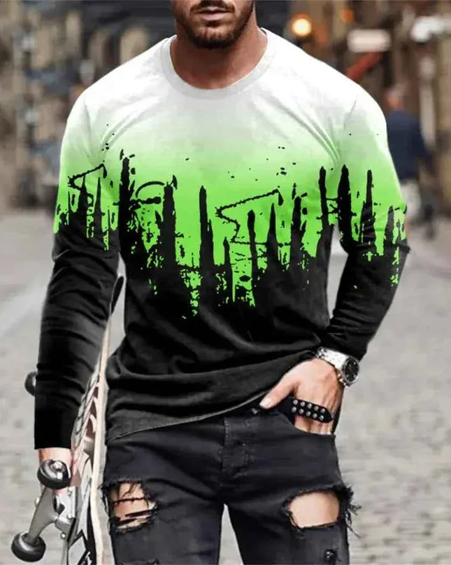 Retro Graffiti T-shirt - 3D Print Summer Men's Round Neck Tee - Next Level