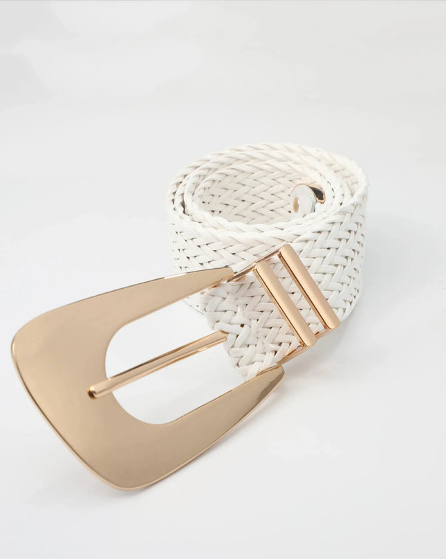Women's Braided Belt with Irregular Metal Clasp - Next Level