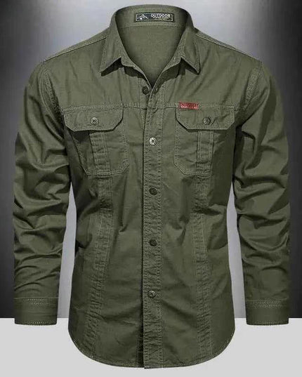 Cargo Shirts for Men Long Sleeve Casual Cotton Shirts - Next Level