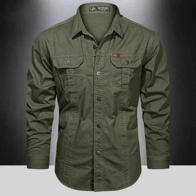 Cargo Shirts for Men Long Sleeve Casual Cotton Shirts - Next Level
