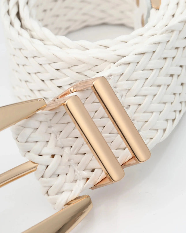 Women's Braided Belt with Irregular Metal Clasp - Next Level