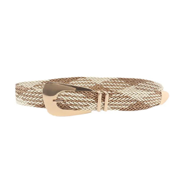 Women's Braided Belt with Irregular Metal Clasp - Next Level