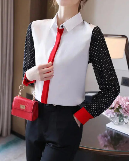 Office Lady Loose Lace Chiffon Shirts for Spring Fashion - Next Level